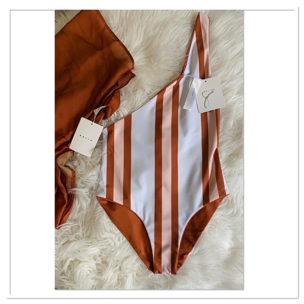 BAIIA Tanami Reversible Wrapsuit Swimsuit & Sarong  Multicolor Size US4/AU8 - Picture 2 of 11